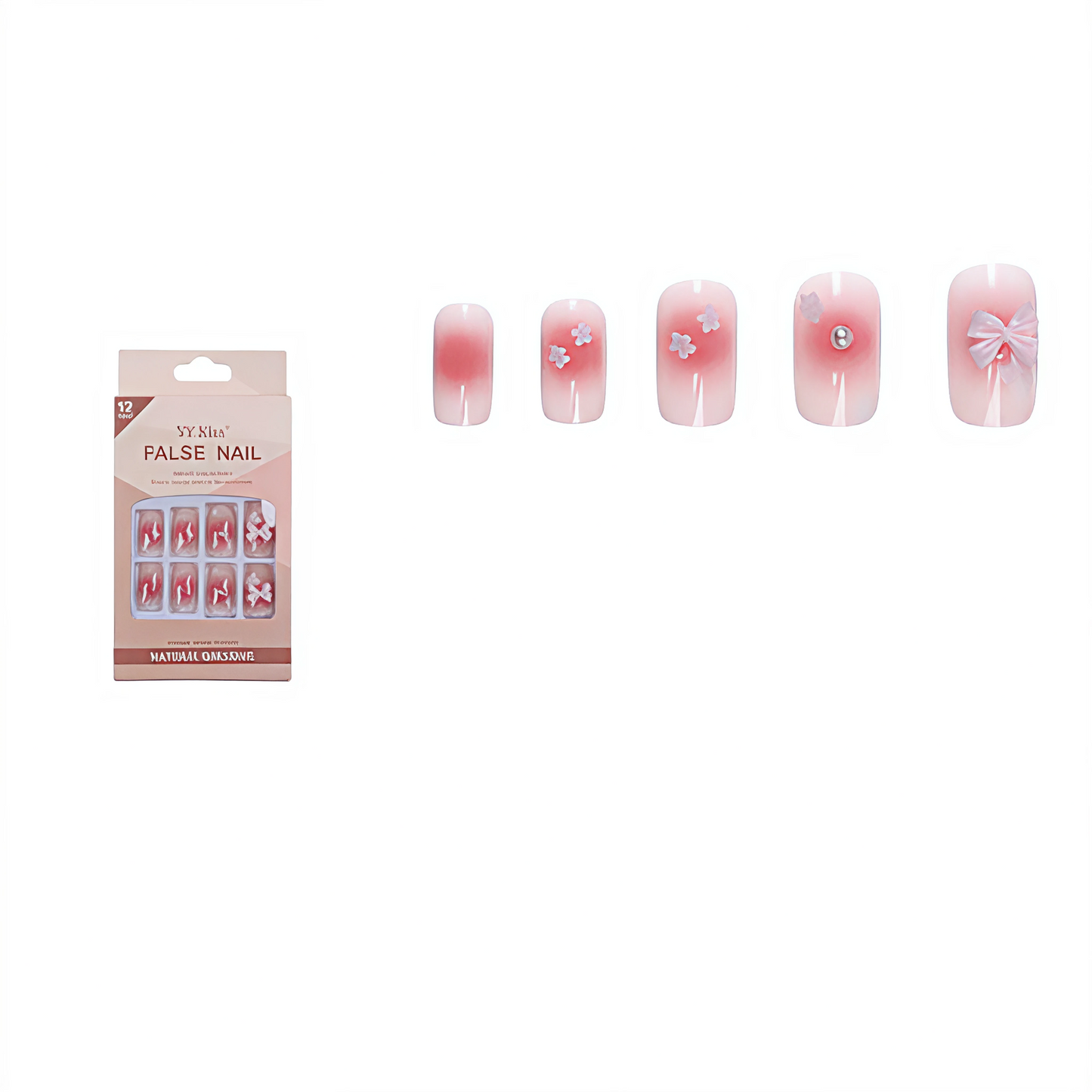 Uñas Postizas Decoradas con Diseños 3D y Degradado Colores - Surtidos