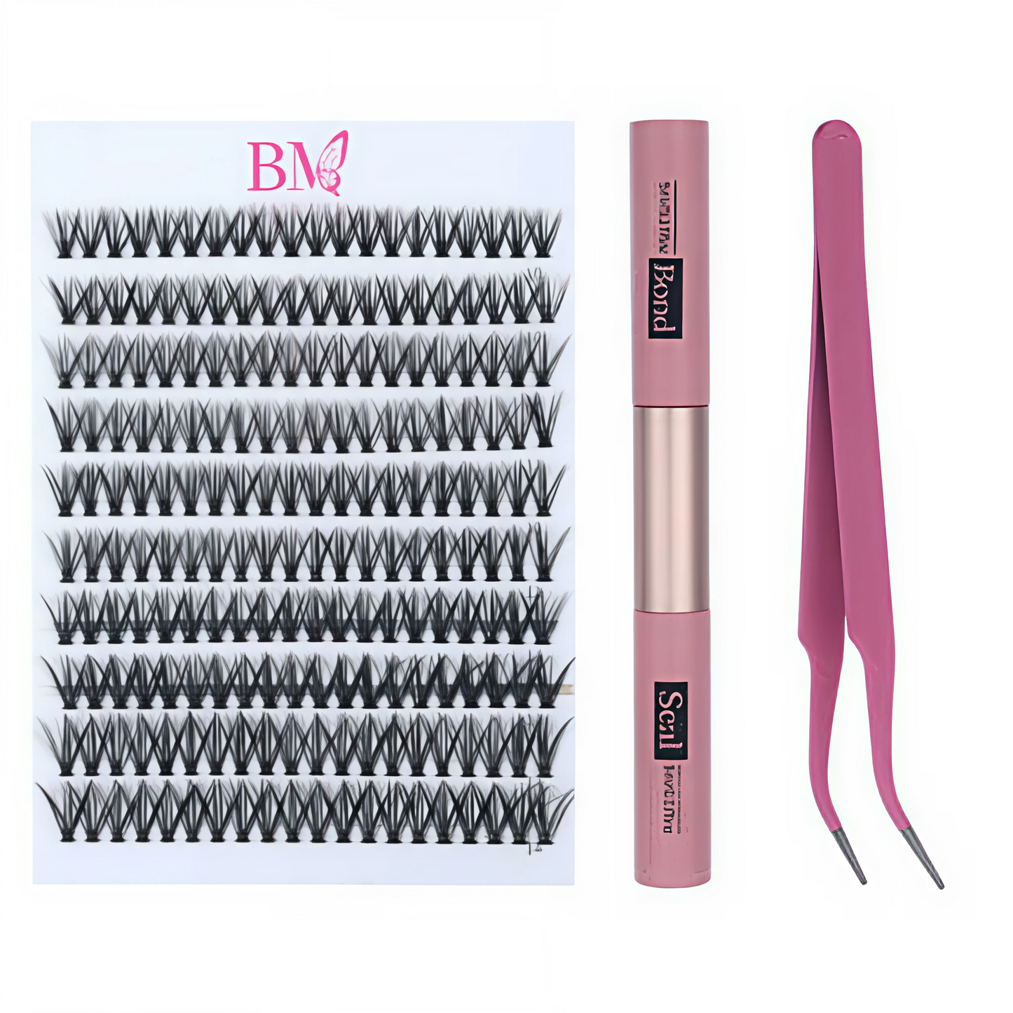 Kit Pestañas Clusters Individuales 20D/40D - Volumen Efecto Extensión