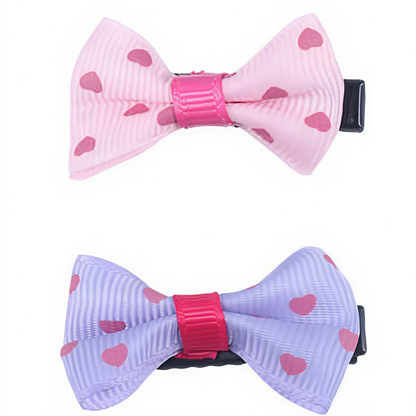 Pack de 4 Mini Moños con Corazones | Lazos Surtidos para Cabello Infantil