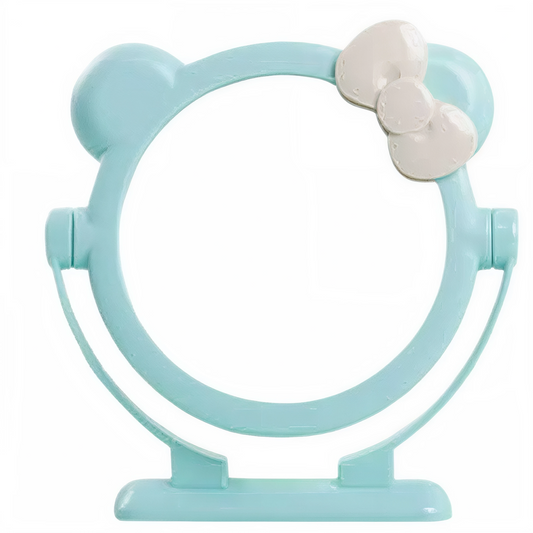 Espejo de Mesa Kawaii con Orejas y Lazo | Espejo de Maquillaje Decorativo Colores Variados