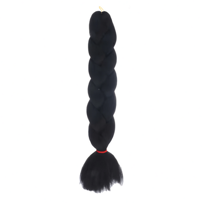 Extensiones de Cabello para Trenzas - Negro Intenso y Elegante (62cm)