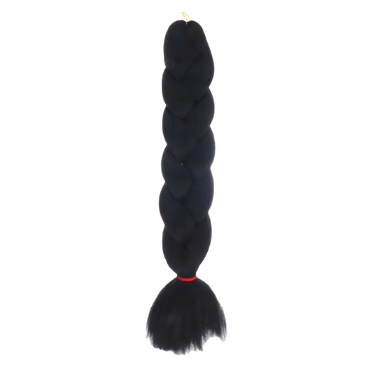 Extensiones de Cabello para Trenzas - Negro Intenso y Elegante (62cm)