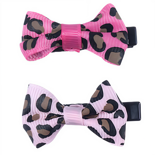 Set de 4 Clips de Pelo Estampado Leopardo | Colores Variados para Niñas con Estilo