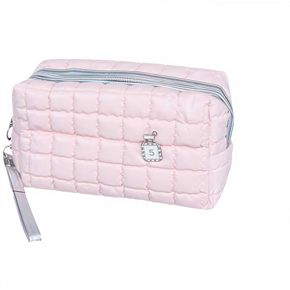 Cosmetiquero Acolchado Pastel con Charm - Organizador Maquillaje Colores Surtidos