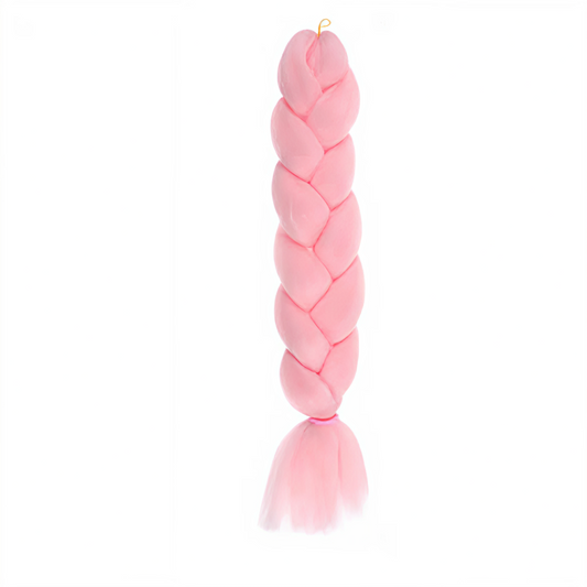 Extensión de Cabello Trenza Jumbo Sintética - Rosa Pastel Brillante 62cm