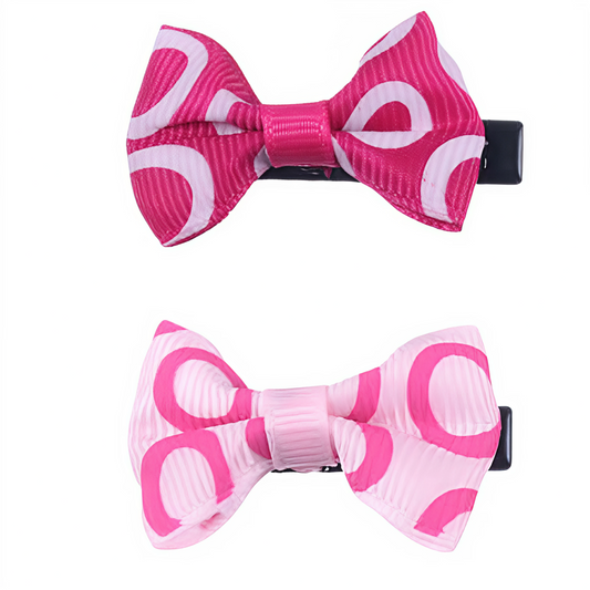 Pack de 4 Mini Moños con Estampado Abstracto | Lazos Surtidos para Cabello Infantil