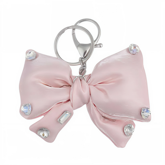 Llavero Moño XL con Pedrería y Brillos | Accesorio Elegante Colores Variados