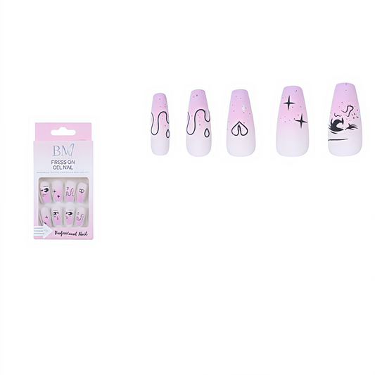Uñas Postizas Jumbo Press On - Diseños Creativos y Colores Variados