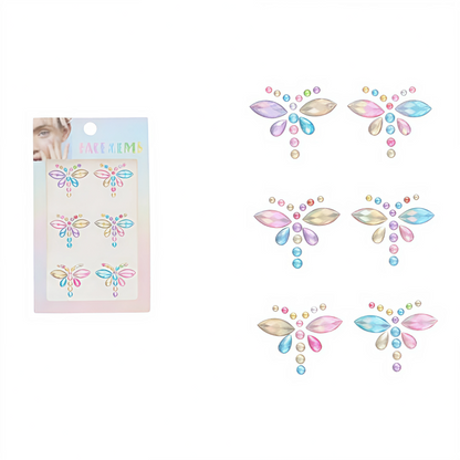 Perlas Adhesivas Corporales de Mariposa - Brillo y Colores Surtidos para Rostro y Cuerpo
