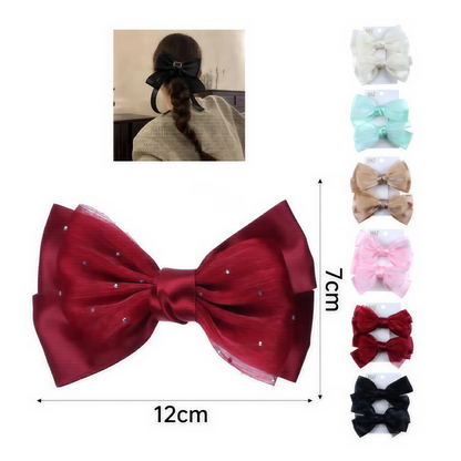 Pack de 2 Moños Elegantes con Brillos para el Cabello (Colores Variados)