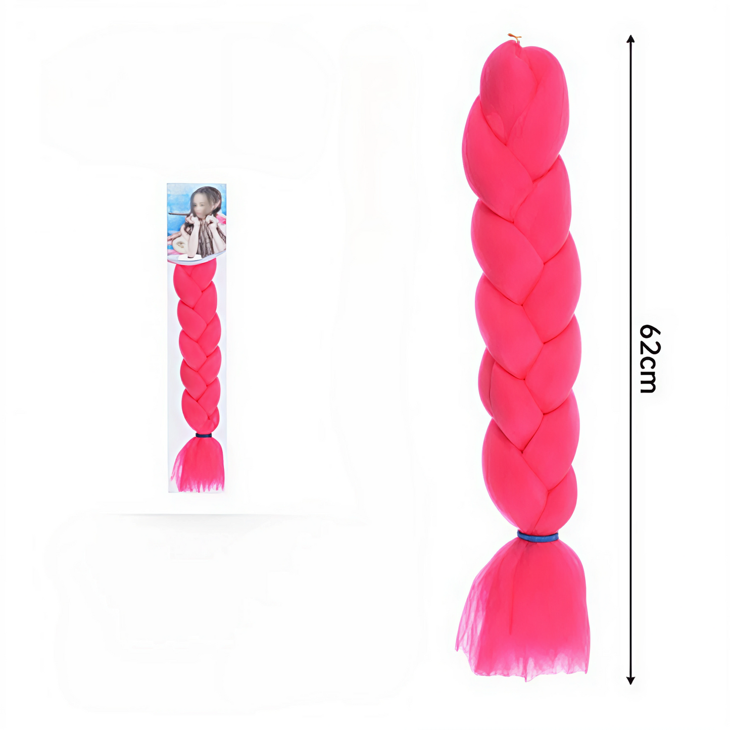 Extensión de Cabello Trenza Kanekalon X-pression - Rosa Neón / Fucsia Vibrante 62cm