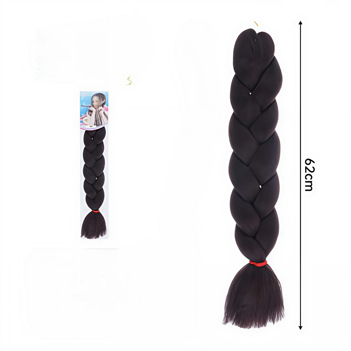 Extensión de Cabello Trenza X-pression Ultra Braid - Kanekalon Color 2 Castaño Oscuro 62cm