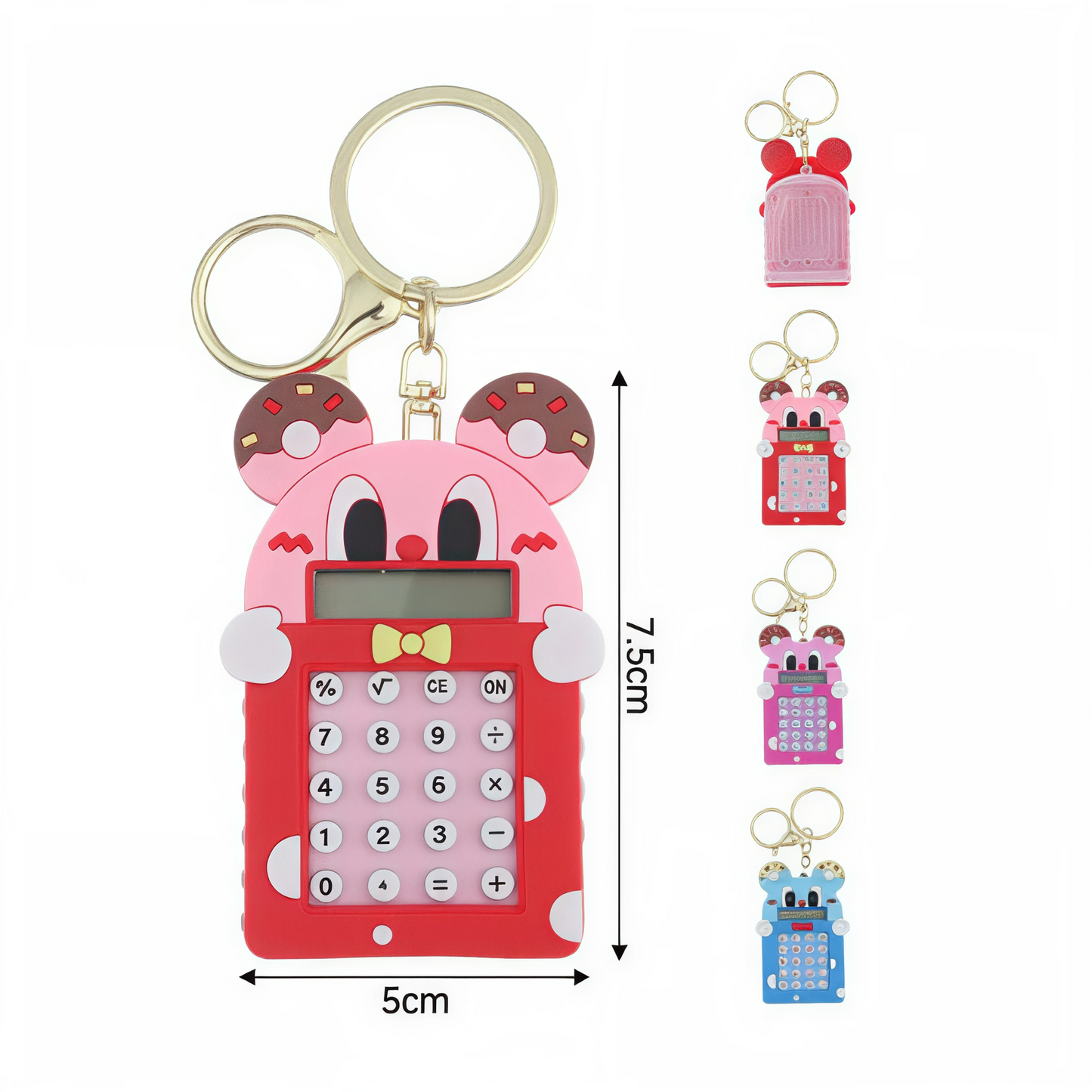 Llavero Mini Calculadora Personaje Animado | Kawaii Portátil Colores Variados