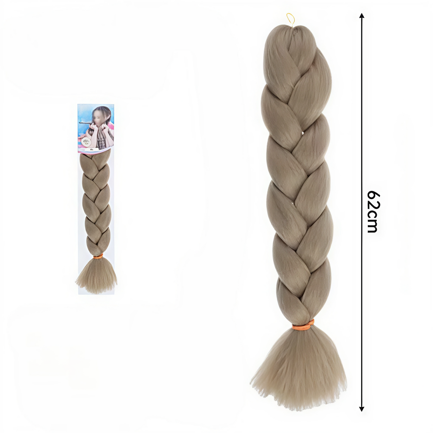 Extensión de Cabello Trenza Afro Jumbo - Fibra Kanekalon Rubio Cenizo Cremoso 62cm