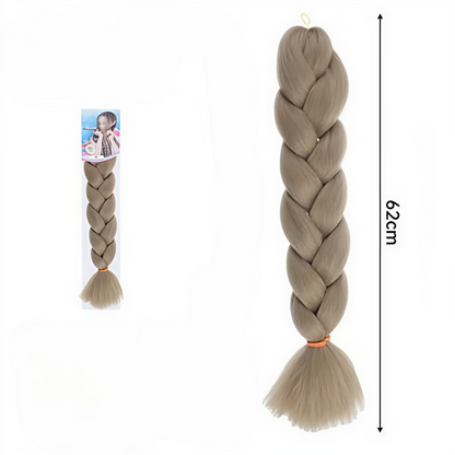 Extensión de Cabello Trenza Afro Jumbo - Fibra Kanekalon Rubio Cenizo Cremoso 62cm