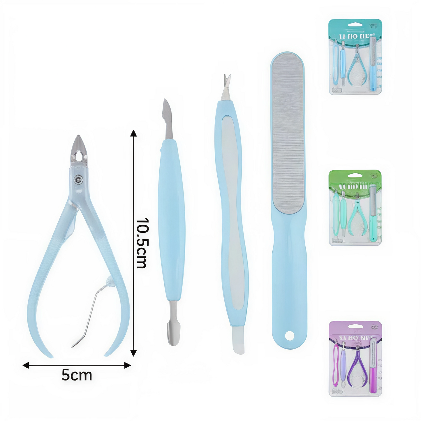Set de Manicura y Pedicura 5 Piezas | Kit Completo para Uñas Colores Variados