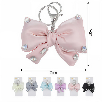 Llavero Moño XL con Pedrería y Brillos | Accesorio Elegante Colores Variados