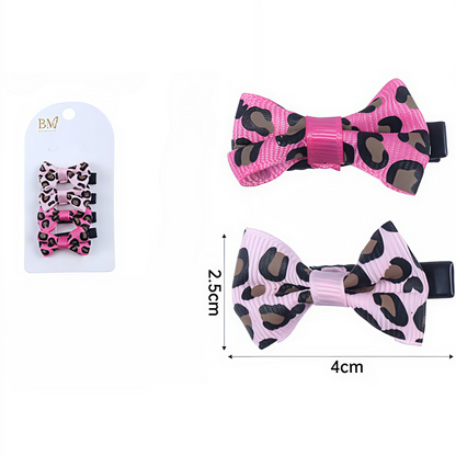 Set de 4 Clips de Pelo Estampado Leopardo | Colores Variados para Niñas con Estilo
