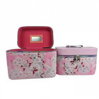 Set 3 Cosmetiqueros Flores Rosas | Organizadores de Maquillaje Colores Variados