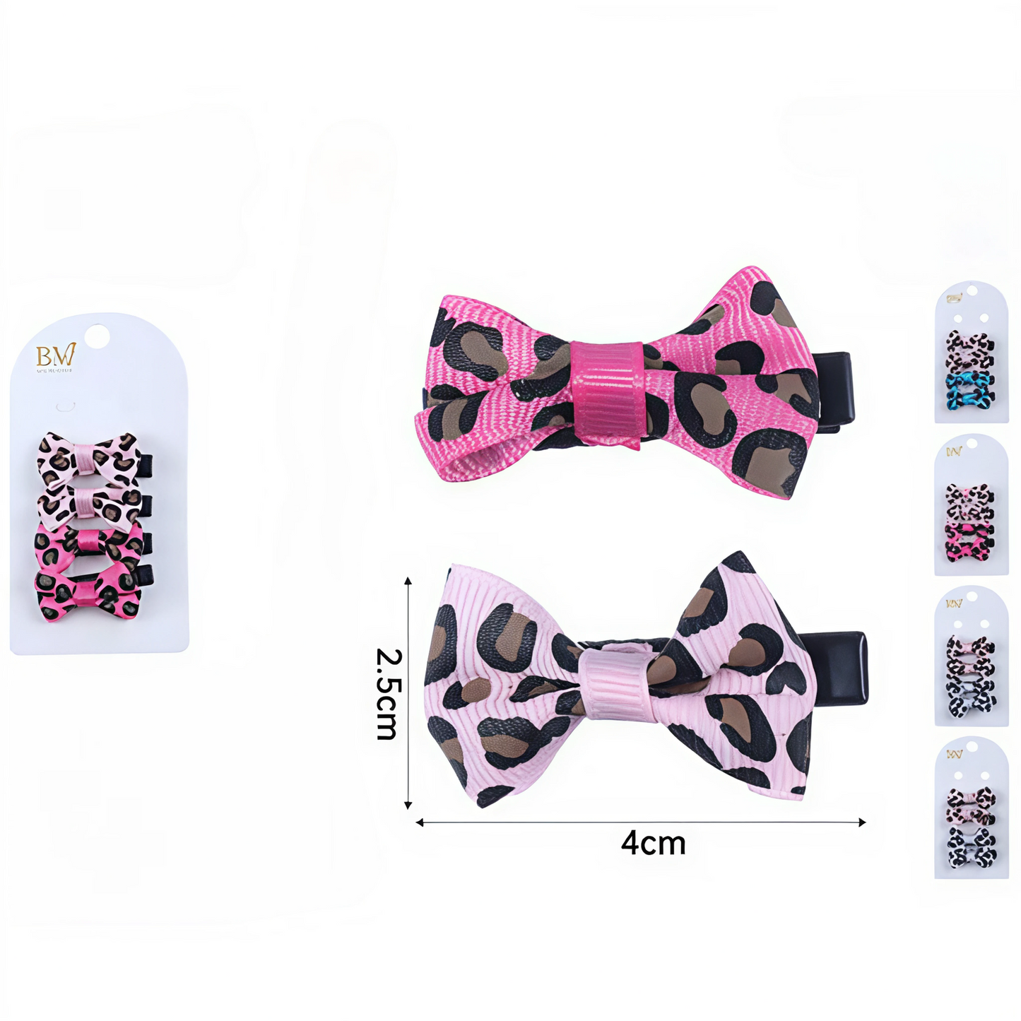 Set de 4 Clips de Pelo Estampado Leopardo | Colores Variados para Niñas con Estilo